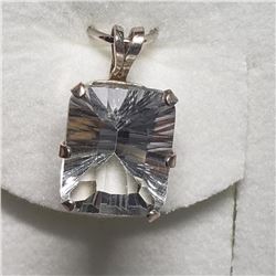 Silver White Topaz(3.4ct) Pendant, Made in Canada, Suggested Retail Value $60
