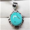 Image 2 : Silver Turquoise Necklace (~weight 4.56g), Suggested Retail Value $200