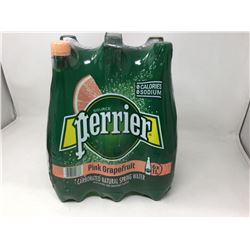 Perrier Carbonated Natural Spring Water- Pink Grapefruit (6 x 1L)