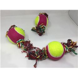 Lot of 3 Rope Tennis Ball Dog Toys