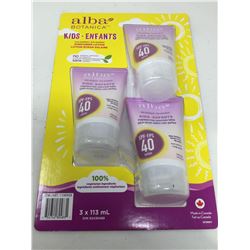 Alba Botanica Kids SPF 40 Sunscreen Lotion (3 x 113ml)