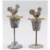 Image 1 : 2 PC Metal Rooster with Stand