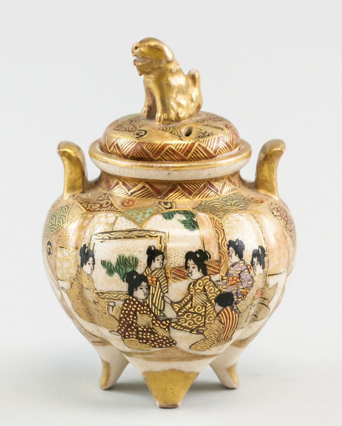 Japanese Meiji Satsuma Koro Incense Burner Shimazu