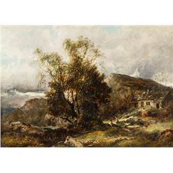 James Poole British XIV Oil on Canvas Landscape