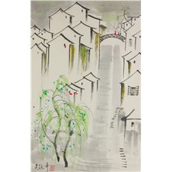 Wu Guanzhong 1919-2010 Chinese Watercolor Scroll