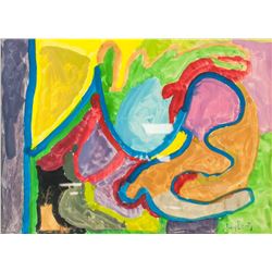 Joan Brown American Gouache on Paper