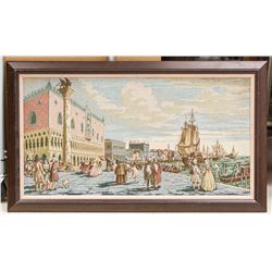 Embroidery 18th Century Dockside Scene