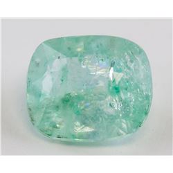 1.85ct Cushion Cut Green Emerald Gemstone AGSL