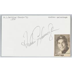Andres Galarraga Autographed Cut Card with COA