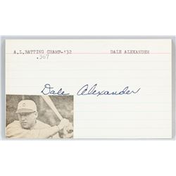 Dale Alexander Autographed Cut Card COA