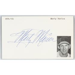 Marty Marion Autographed Cut Card with COA