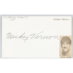 Mickey Vernon Autographed Cut Card with COA