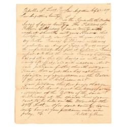 Republic of Texas Goliad Francis Gilkinson Letter