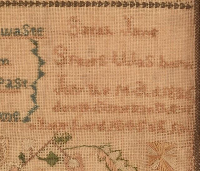 Pennsylvania Folk Art Needlework Sampler 1846