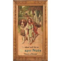 Grape-Nuts Self Framed Lithographed Tin Sign