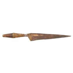 Spanish Colonial Knife with Wood and Brass Grip