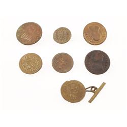7 Brass Mexican / Spanish Colonial Buttons