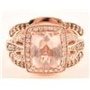 Image 1 : 14k Rose Gold Morganite & Diamond Levian Ring Set