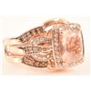 Image 2 : 14k Rose Gold Morganite & Diamond Levian Ring Set