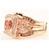 Image 3 : 14k Rose Gold Morganite & Diamond Levian Ring Set