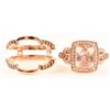 Image 5 : 14k Rose Gold Morganite & Diamond Levian Ring Set