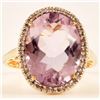 Image 1 : 14kt Amethyst & Diamond Ring
