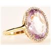 Image 2 : 14kt Amethyst & Diamond Ring