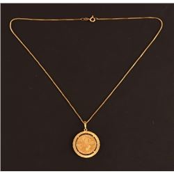 Indian Head $5 Gold Coin Pendant & Chain