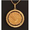 Image 2 : Indian Head $5 Gold Coin Pendant & Chain