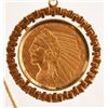 Image 5 : Indian Head $5 Gold Coin Pendant & Chain