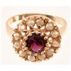 Image 2 : 14k Garnet & Pearl Ring