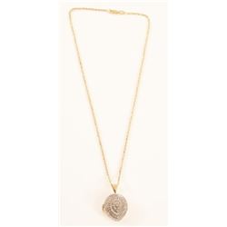 14k Gold Diamond Pendant with Chain