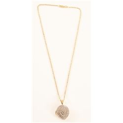 14k Gold Diamond Pendant with Chain