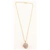 Image 1 : 14k Gold Diamond Pendant with Chain