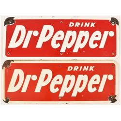 Pair of Drink Dr Pepper Porcelain Signs