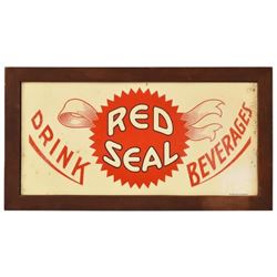 Red Seal Tin Sign Wood Framed