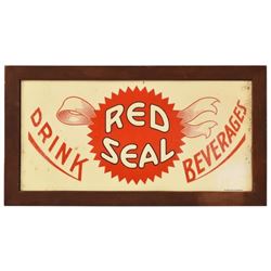 Red Seal Tin Sign Wood Framed