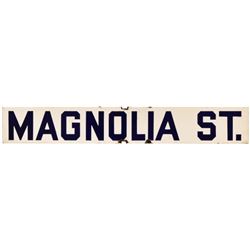 Magnolia St Porcelain Sign