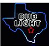 Image 1 : Bud Light Beer Texas Shaped Neon Sign