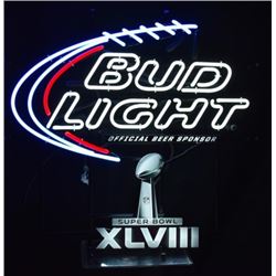 Bud Light Beer Super Bowl XLVIII Neon Sign