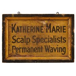 Katherine Marie Permanent Waving Wood Sign