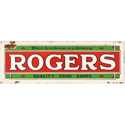 Rogers Quality Food Shops Porcelain Sign