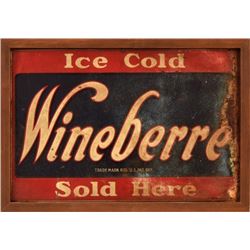 Ice Cold Wineberre Tin Framed Sign