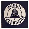 Image 1 : Public Telephone Double Side Porcelain Flange Sign