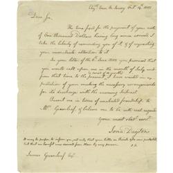 Constitution Signer Jonathan Dayton ALS Constitution Signer Jonathan Dayton Autograph Letter Signed