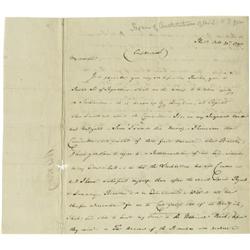 William Duer, (1747-1799) Autograph Letter Speculation leading to the first financial panic in New Y