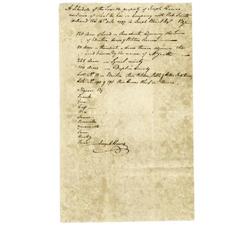 Joseph Hewes 1777 Signed Document Signer Joseph Hewes accounts for his slaves and other property.