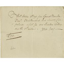 Continental Congress President John Jay DS Continental Congress President John Jay Document Signed.