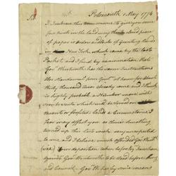 Land Dispute Document Signed Stephen Little 1774 (New York - New Hampshire Land Dispute) Stephen S. 