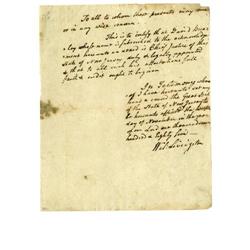 Early American Document Signed: Wim. Livingston. Early American Document Signed by William Livingsto